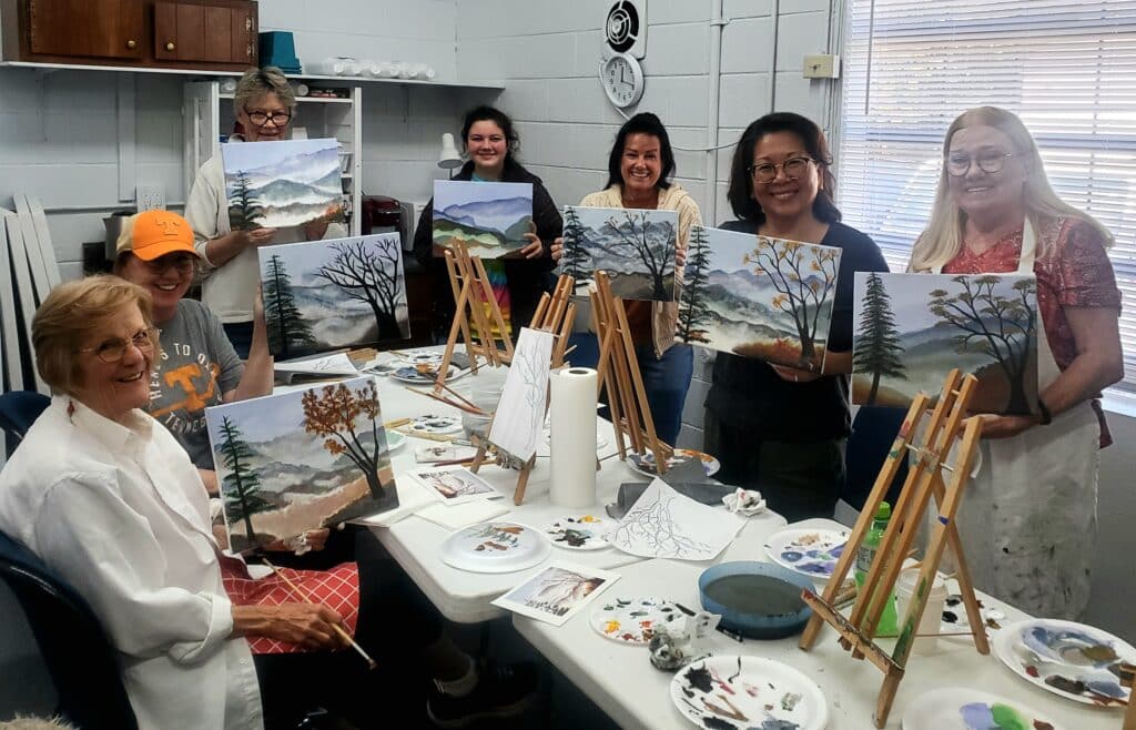 Acrylic class at Townsend Art Center